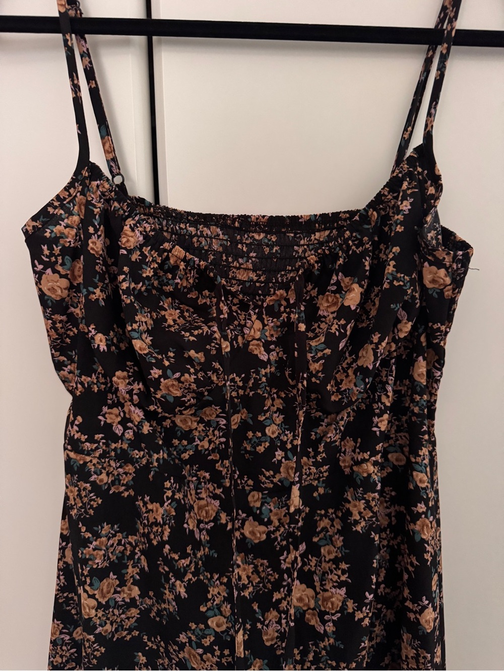SHEIN Black Floral Midi Dress with Blush Accents - Picture 4 of 5